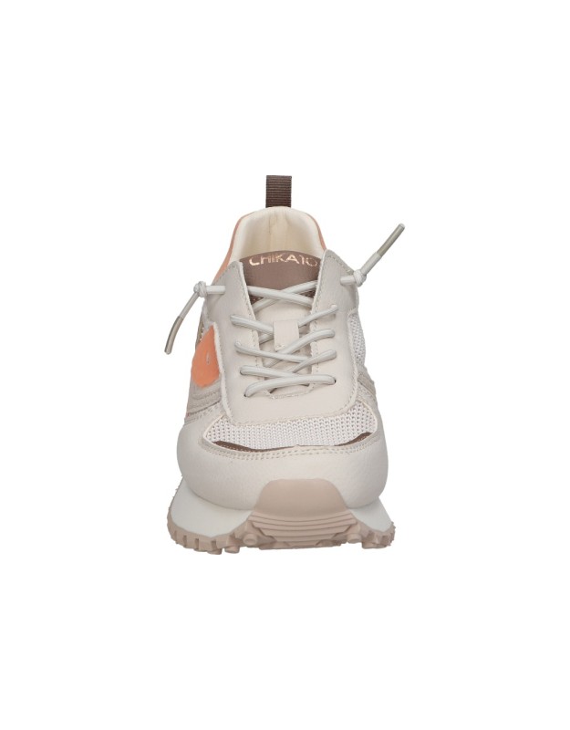 Zapatillas para moda joven CHIKA10 Click 09 beige y coral