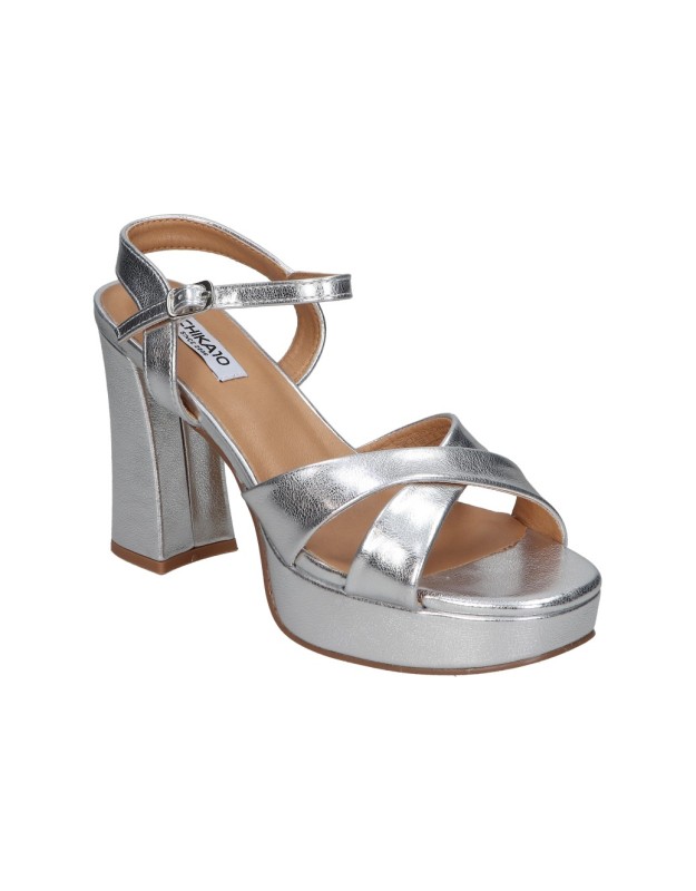 Sandalias de tacón para mujer CHK10 Jolie 13 plata