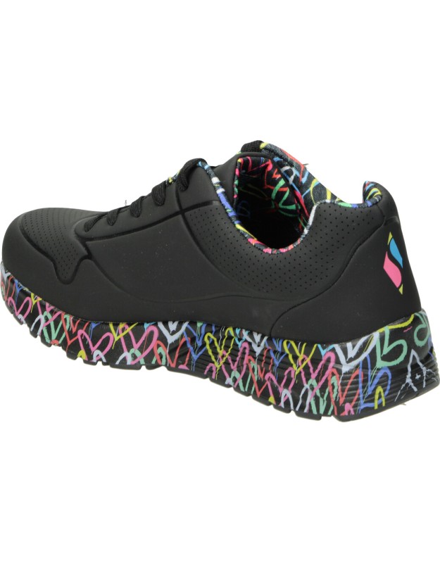 Zapatillas para mujer SKECHERS x JGoldcrown Uno Lite Lovely Luv 314976L-BKMT negro y multicolor