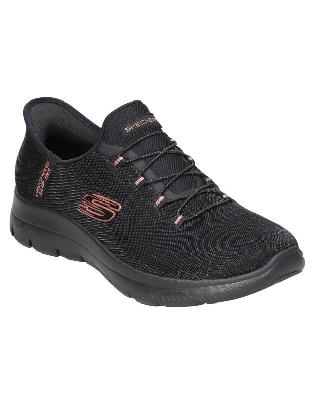 Zapatillas veganas para mujer SKECHERS Slip-ins Summits Classy Night 150128-BKGD negro